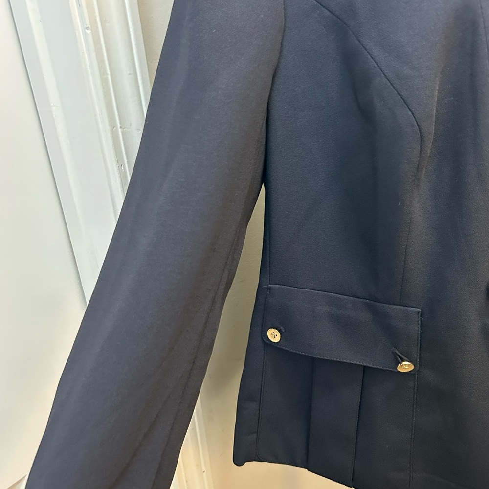 Chic Navy‎ Women's Blazer with Gold Accents - Picture 5 of 10